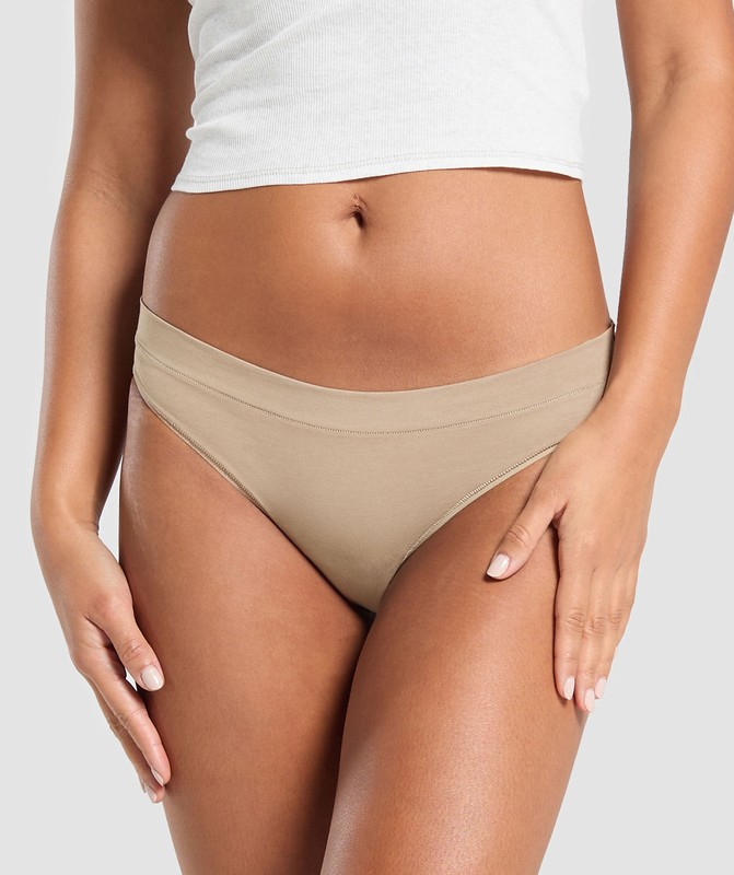 Gymshark 3pk Brief Kalsonger Dam Bruna Bruna Bruna | 072SMGHOV
