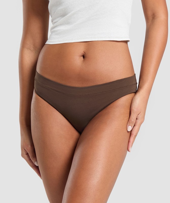 Gymshark 3pk Brief Kalsonger Dam Bruna Bruna Bruna | 072SMGHOV