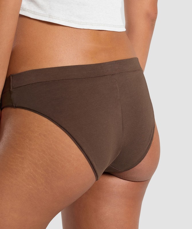 Gymshark 3pk Brief Kalsonger Dam Bruna Bruna Bruna | 072SMGHOV