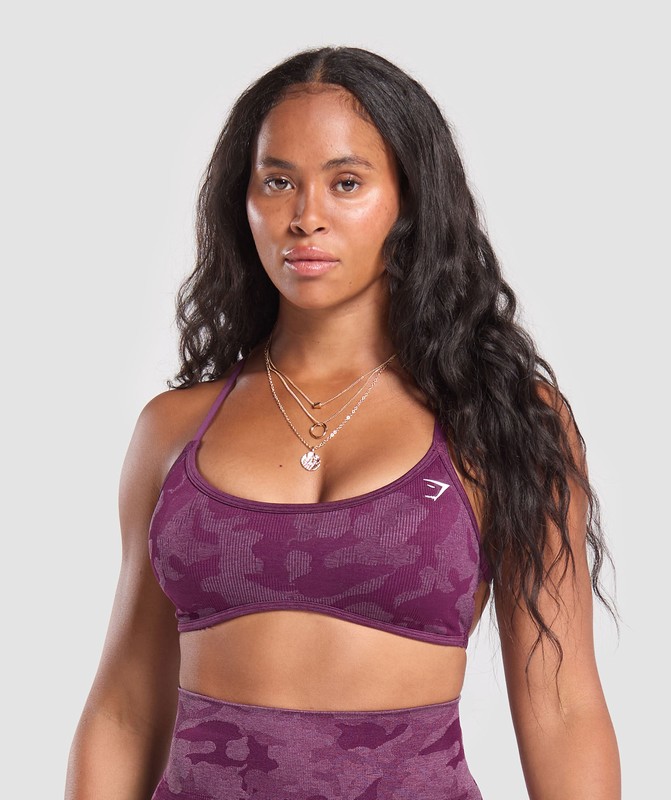 Gymshark Adapt Camo Minimal Bra Sport BH Dam Lila Lila | 756FZYDKS