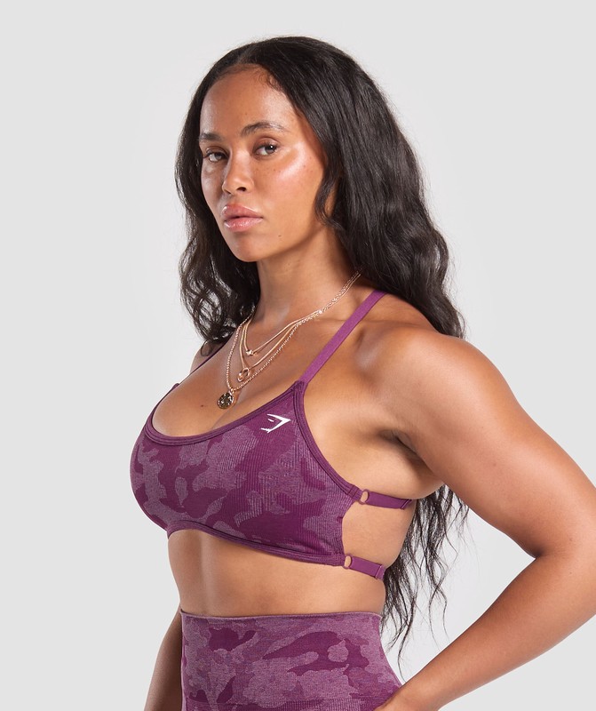Gymshark Adapt Camo Minimal Bra Sport BH Dam Lila Lila | 756FZYDKS