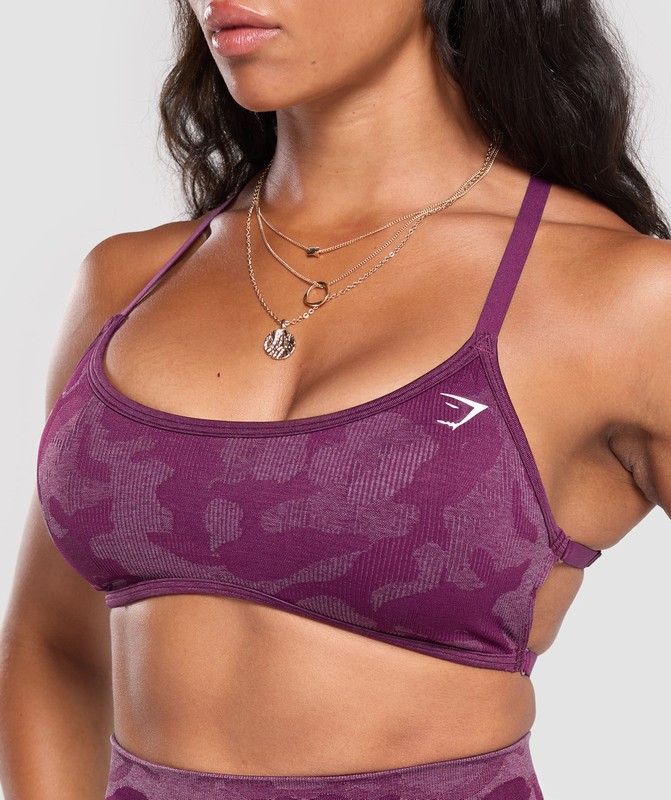 Gymshark Adapt Camo Minimal Bra Sport BH Dam Lila Lila | 756FZYDKS
