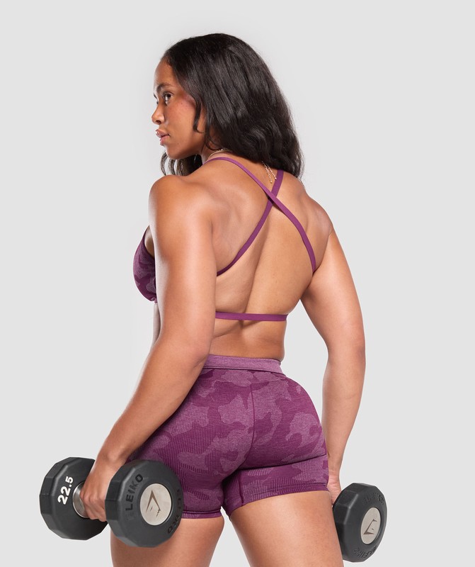 Gymshark Adapt Camo Minimal Bra Sport BH Dam Lila Lila | 756FZYDKS