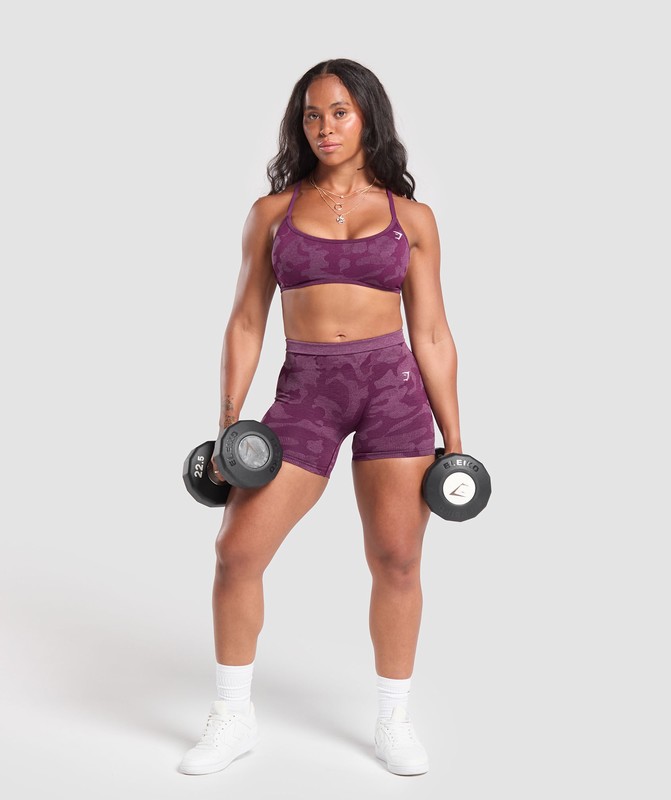 Gymshark Adapt Camo Minimal Bra Sport BH Dam Lila Lila | 756FZYDKS