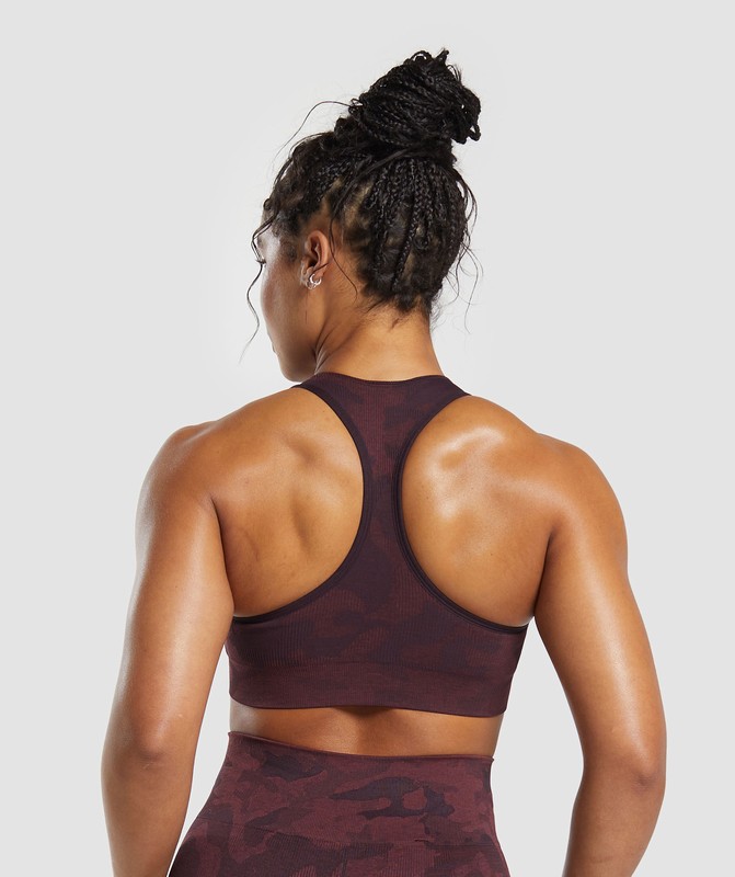 Gymshark Adapt Camo Seamless Sports Bra Sport BH Dam Bruna Vinröda Bruna | 034CJMFQD