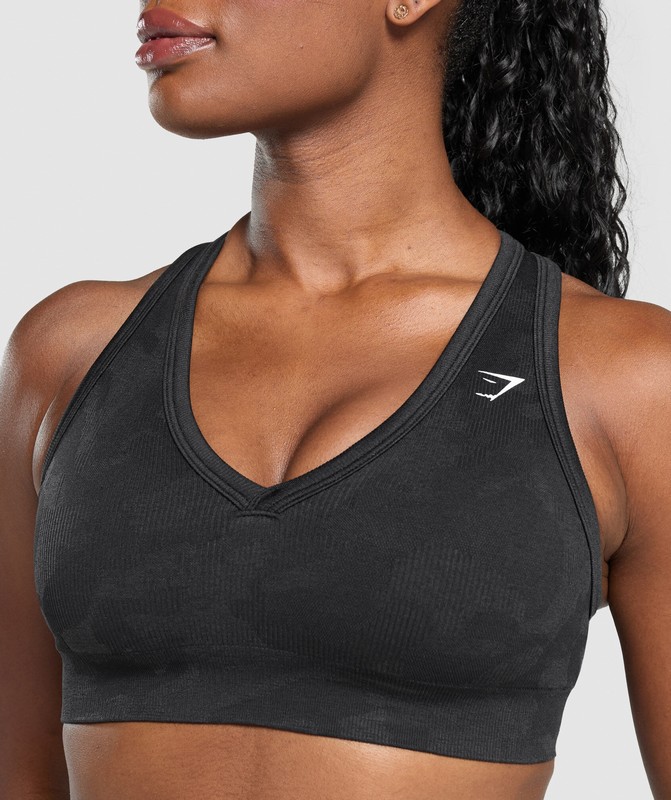 Gymshark Adapt Camo Sports Bra Sport BH Dam Svarta Grå | 401PNDJKL