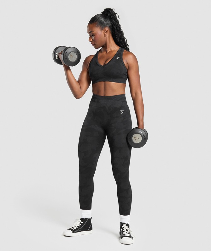 Gymshark Adapt Camo Sports Bra Sport BH Dam Svarta Grå | 401PNDJKL