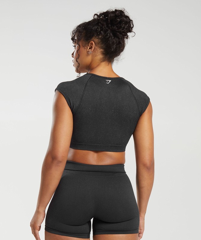 Gymshark Adapt Fleck Seamless Crop Top Crop Top Dam Svarta Grå | 917EVZIWH