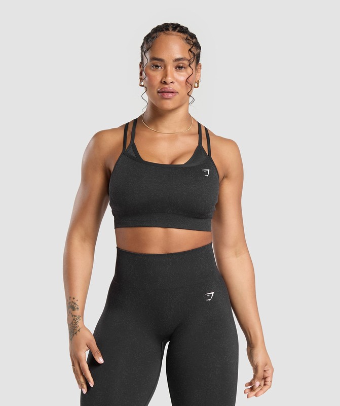 Gymshark Adapt Fleck Seamless Sports Bra Sport BH Dam Svarta | 162IEGAJR