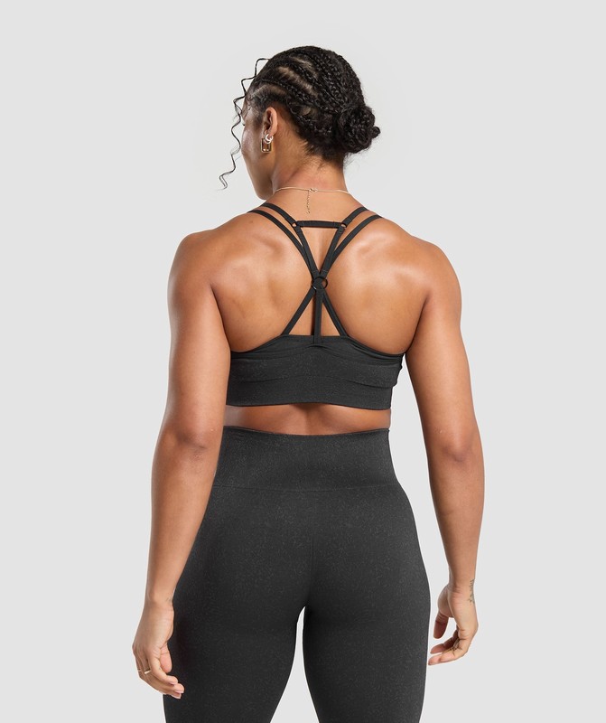 Gymshark Adapt Fleck Seamless Sports Bra Sport BH Dam Svarta | 162IEGAJR