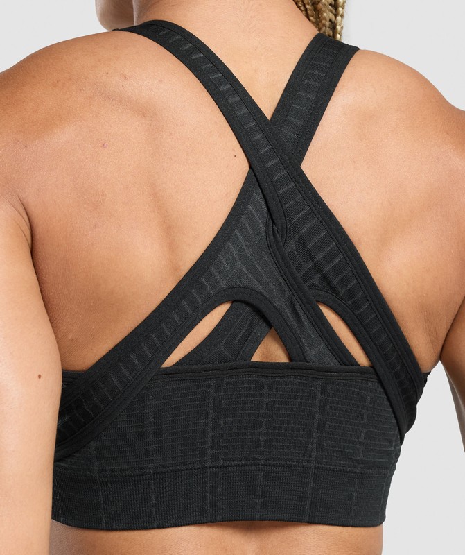 Gymshark Adapt Monogram Seamless Sports Bra Sport BH Dam Svarta Grå Svarta Grå | 805TQVYXM