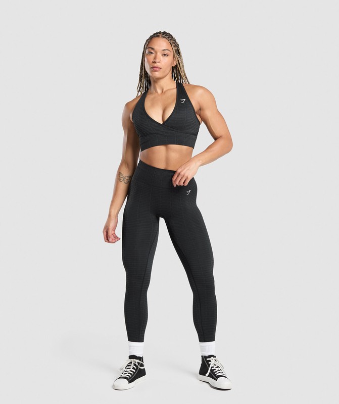 Gymshark Adapt Monogram Seamless Sports Bra Sport BH Dam Svarta Grå Svarta Grå | 805TQVYXM