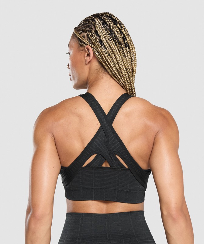 Gymshark Adapt Monogram Seamless Sports Bra Sport BH Dam Svarta Grå Svarta Grå | 805TQVYXM