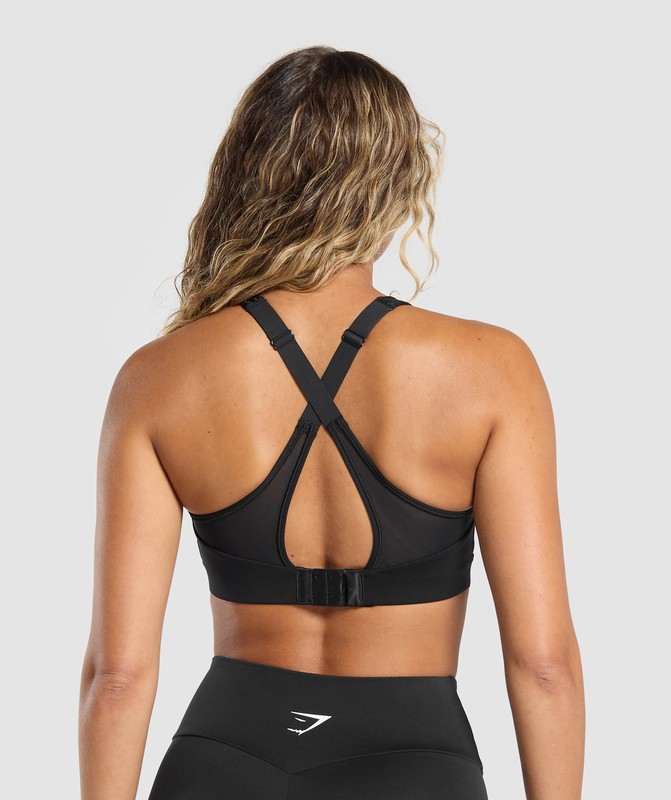 Gymshark Alpha High Support Sports Bra Sport BH Dam Svarta | 869HNISCD