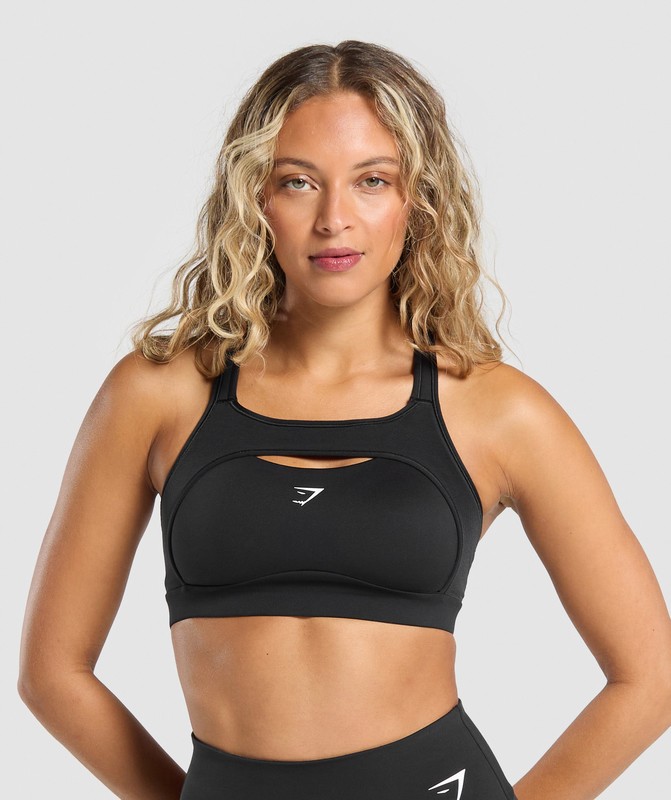 Gymshark Alpha High Support Sports Bra Sport BH Dam Svarta | 869HNISCD