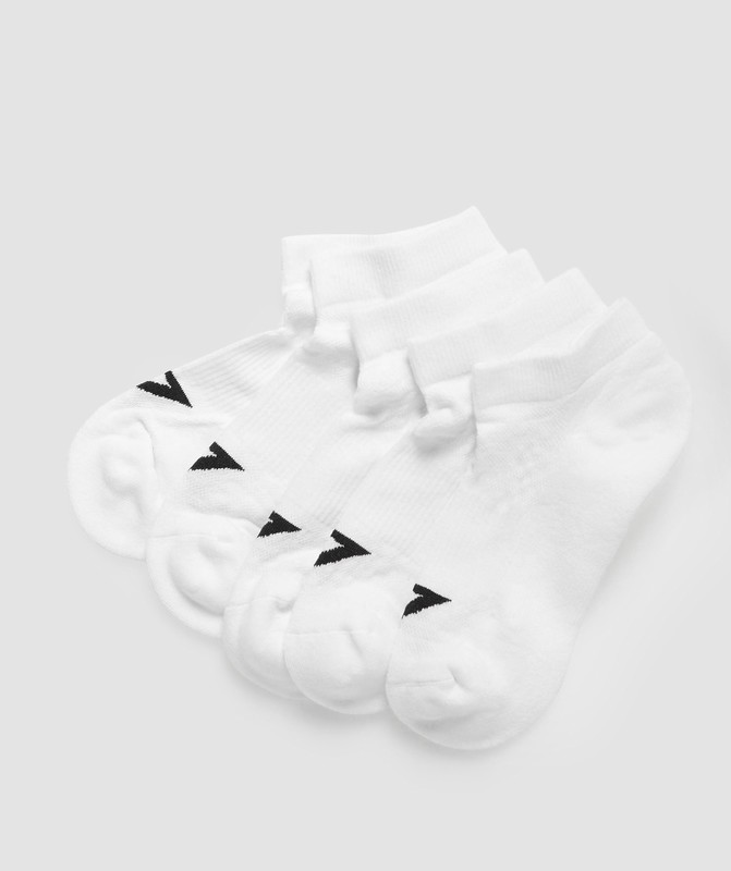 Gymshark Ankle Socks 5pk Strumpor Dam Vita | 627BDTLVW