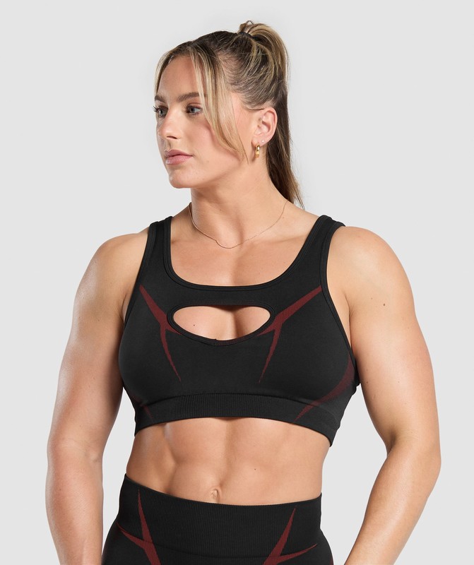 Gymshark Apex Lift Sports Bra Sport BH Dam Svarta Röda | 136JPQXGB