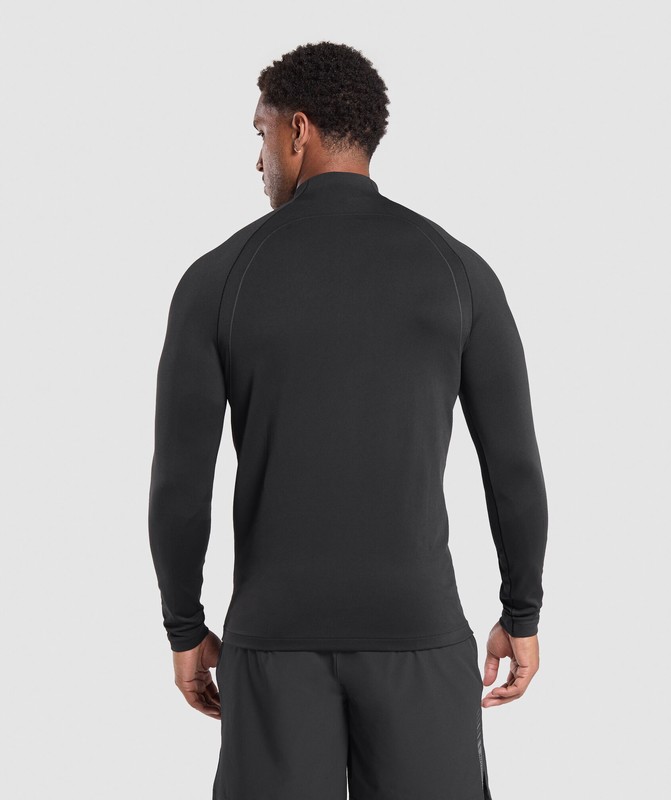 Gymshark Apex Seamless 1/4 Zip Pullover Herr Svarta Mörkgrå | 593FKENCA