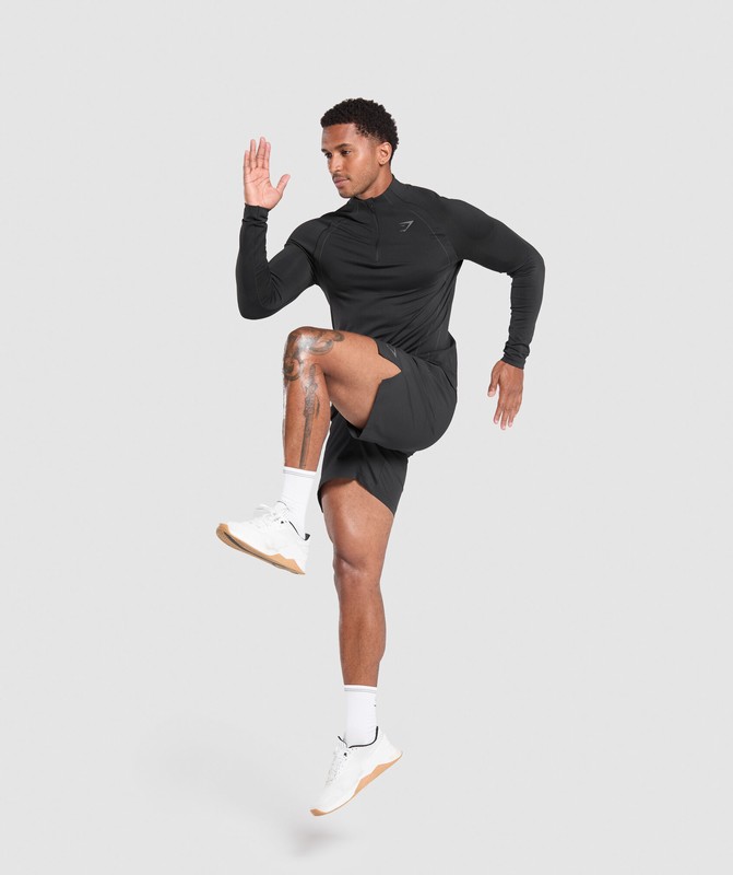 Gymshark Apex Seamless 1/4 Zip Pullover Herr Svarta Mörkgrå | 593FKENCA