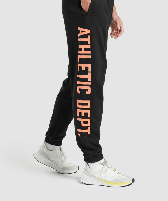 Gymshark Athletic Department Joggers Joggingbyxor Herr Svarta | 394SCVDFR