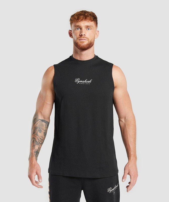 Gymshark Athletic Department Tank Linne Herr Svarta | 956ZWCQLF