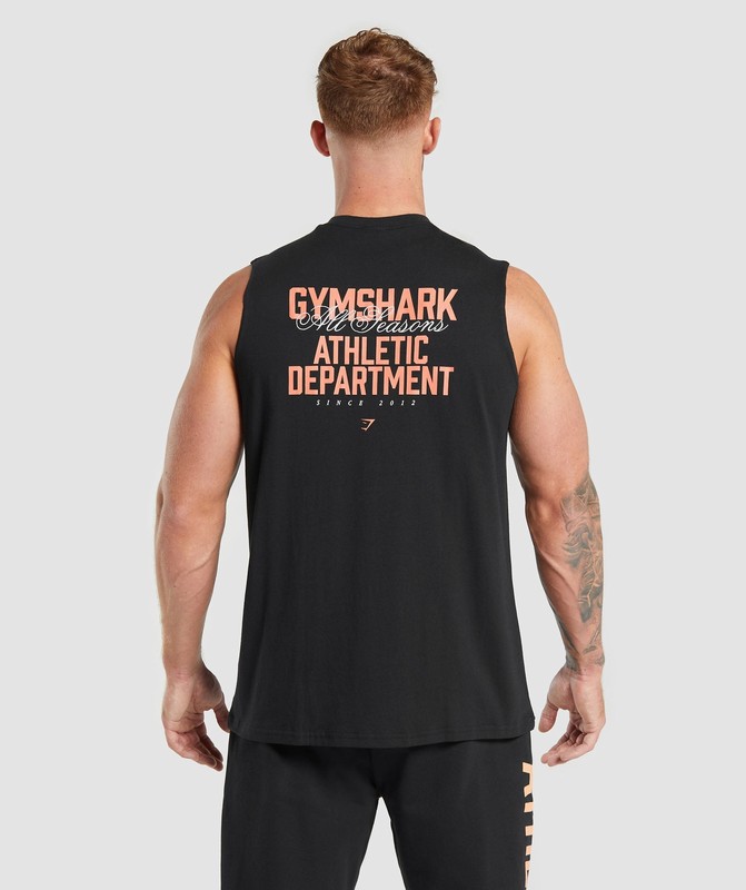 Gymshark Athletic Department Tank Linne Herr Svarta | 956ZWCQLF