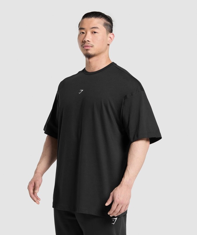 Gymshark Atlas T-Shirt T-Shirt Herr Svarta | 235NBFXRV