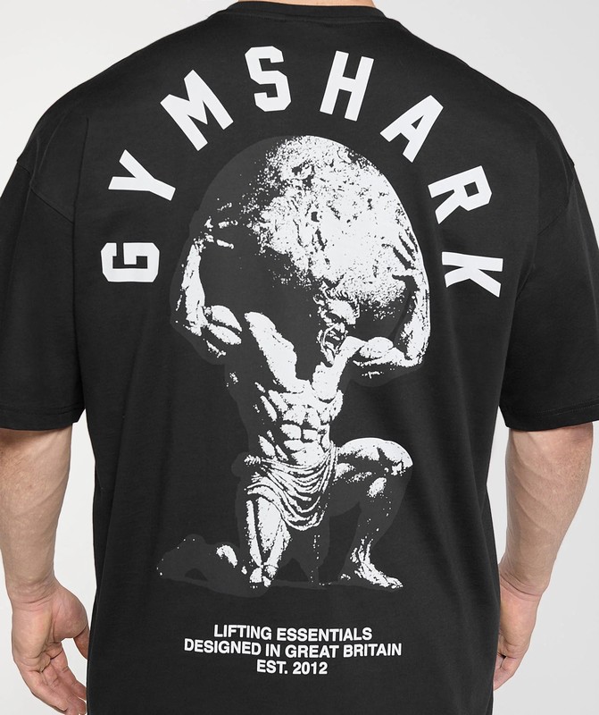 Gymshark Atlas T-Shirt T-Shirt Herr Svarta | 235NBFXRV