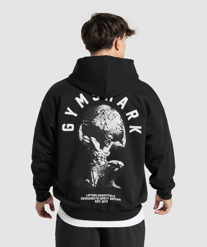 Gymshark Atlas Zip Up Hoodie Hoodie Herr Svarta | 839WIAPFN