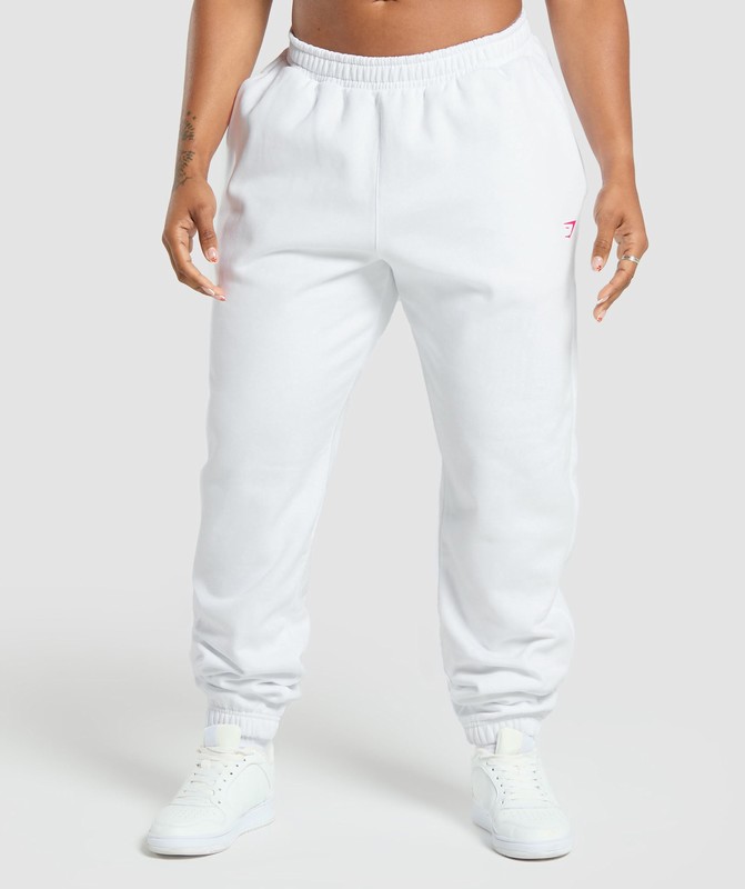 Gymshark Barbell Hearts Oversized Joggers Joggingbyxor Dam Vita | 598WKCMDQ