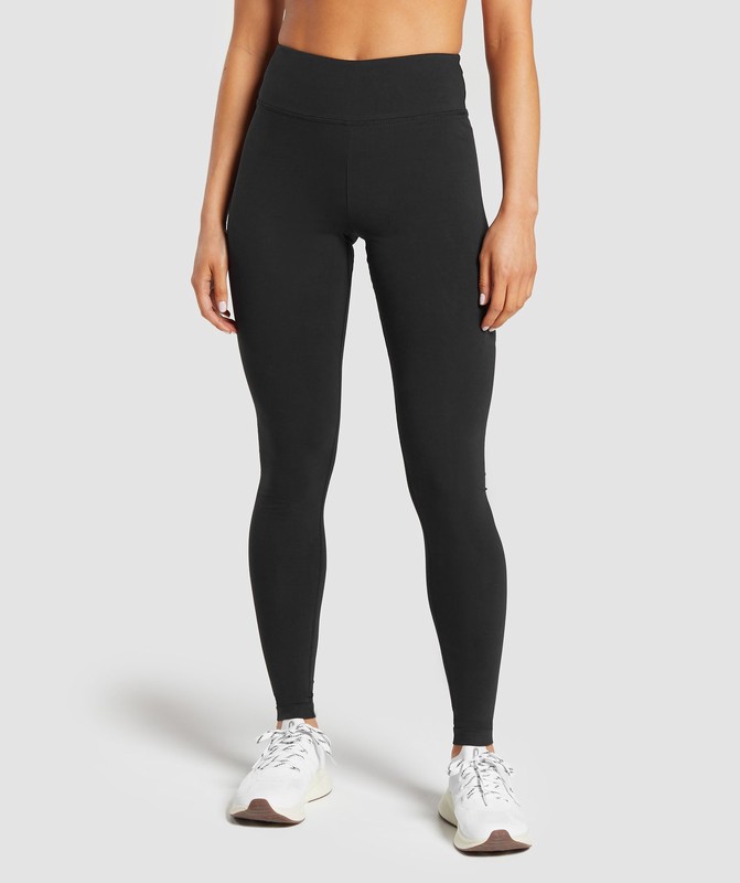 Gymshark Block Cotton Leggings Leggings Dam Svarta | 539MCNOIG