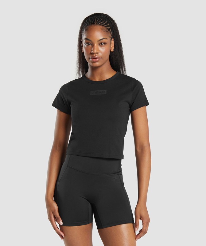 Gymshark Block Crop Top Crop Top Dam Svarta | 269ETQKYG