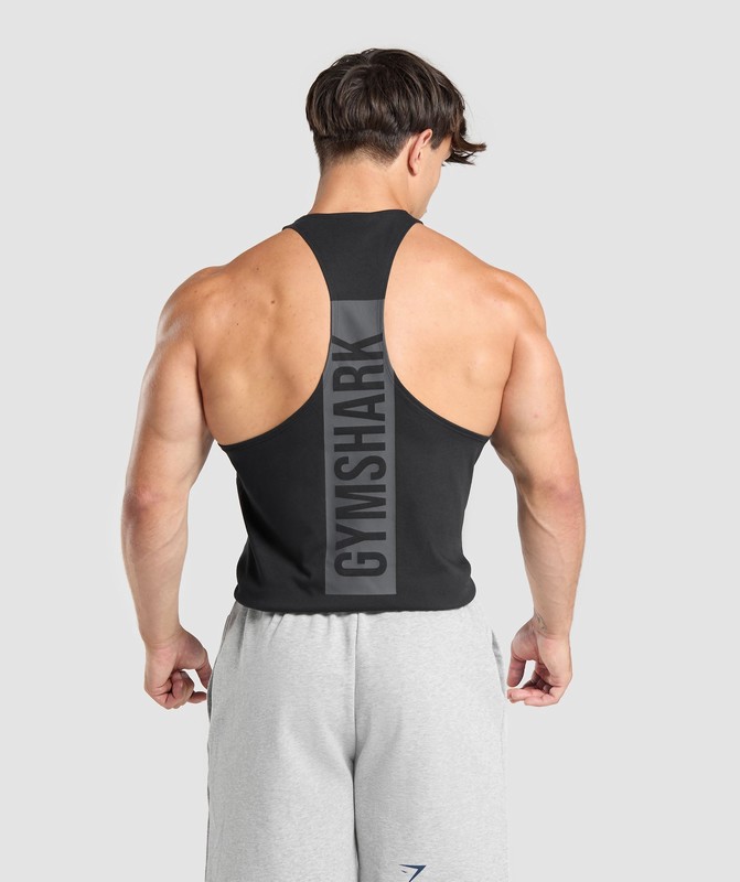 Gymshark Bold Stringer Stringer Herr Svarta | 215VEODTB