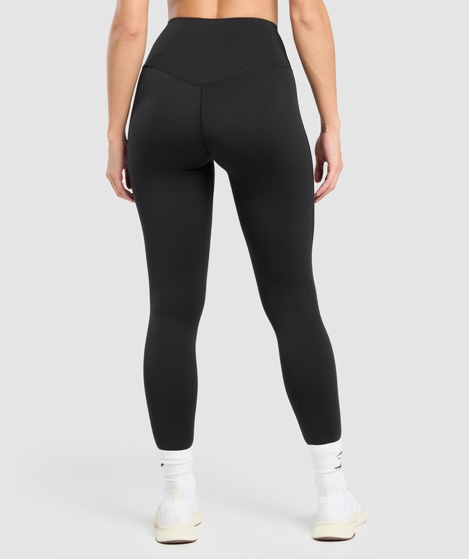 Gymshark Bonded Waistband Leggings Leggings Dam Svarta | 164ZABFUT