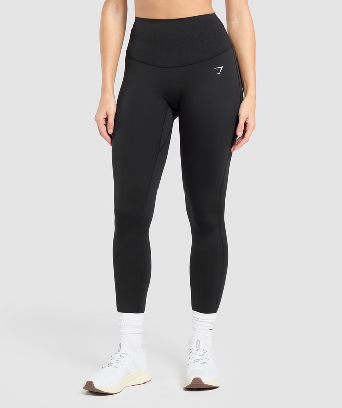 Gymshark Bonded Waistband Leggings Leggings Dam Svarta | 164ZABFUT