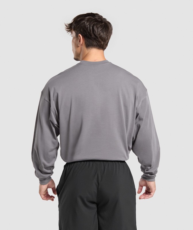 Gymshark British Iron Long Sleeve T-Shirt T-Shirt Herr Grå | 845CNXDJR