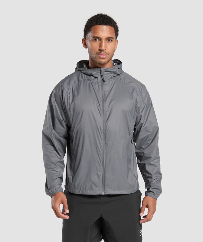 Gymshark Bude Packaway Shell Jacka Herr Grå | 586RTZEOC
