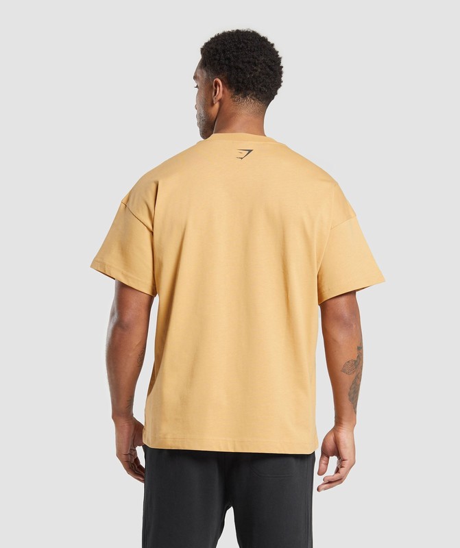 Gymshark Built in the UK T-Shirt T-Shirt Herr Gula | 730QUSEKX