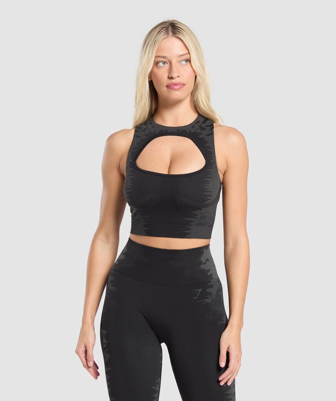 Gymshark Caged Seamless Tank With Shelf Linne Dam Svarta Grå | 175GRUDMY