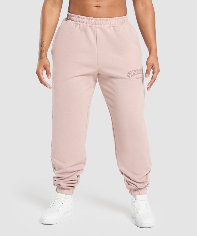 Gymshark Collegiate Joggers Joggingbyxor Dam Rosa | 590RZSJDV