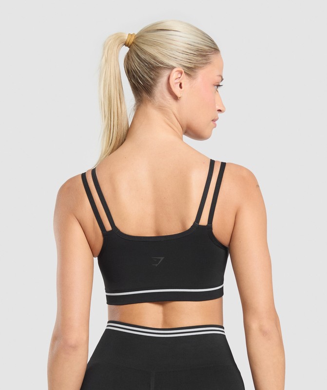 Gymshark Contrast Seamless Sports Bra Sport BH Dam Svarta | 671RFLSEM