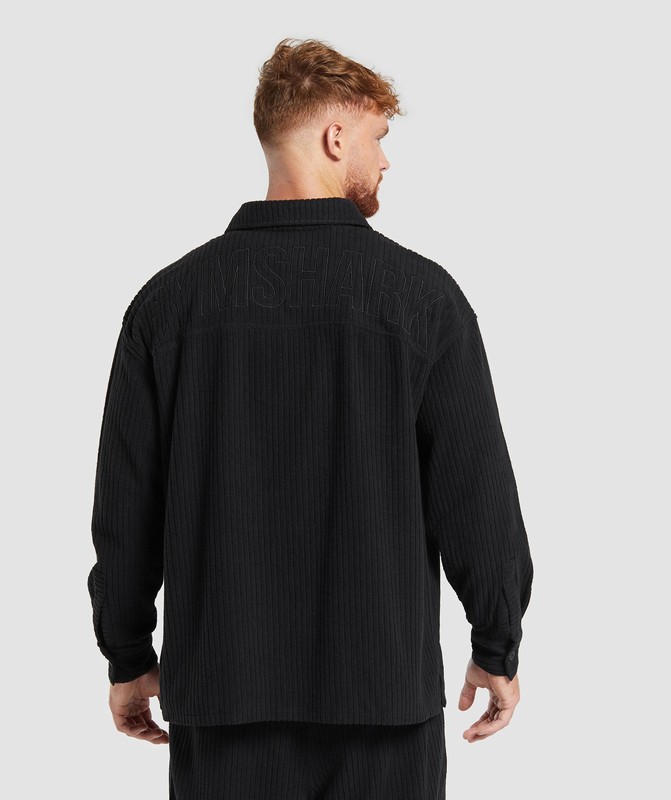 Gymshark Cord Overshirt Top Herr Svarta | 641OSXJKM