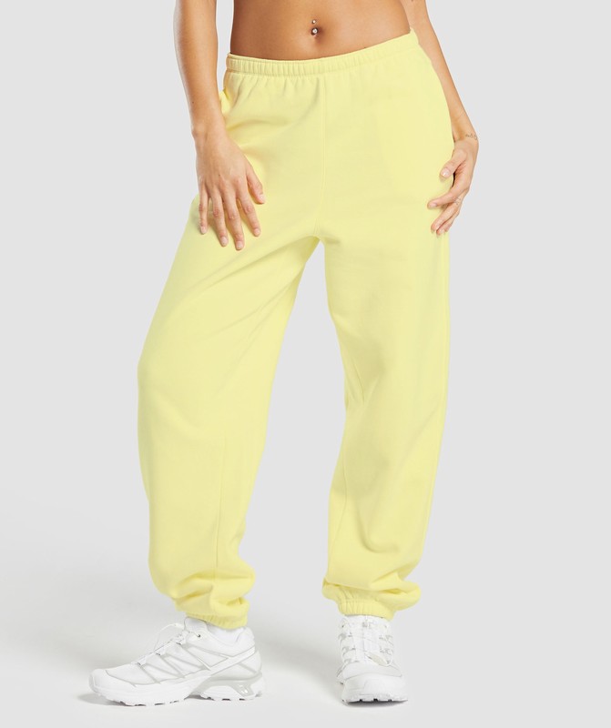 Gymshark Cosy Fleece Joggers Joggingbyxor Dam Gula | 461VKRCBG