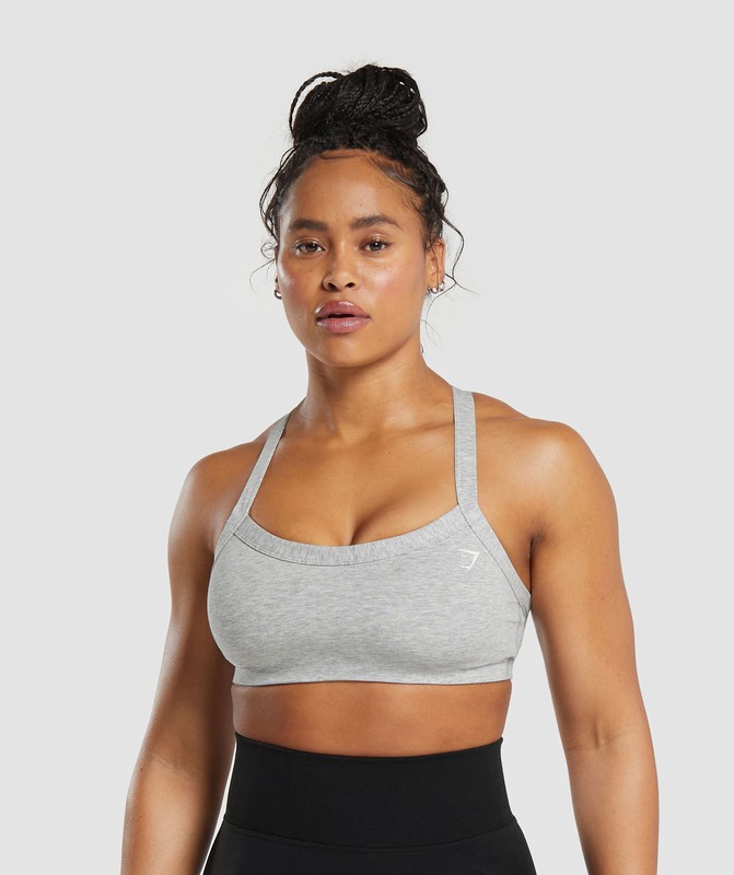 Gymshark Cotton Lifting Sports Bra Sport BH Dam Ljusgrå | 514OXKSJB