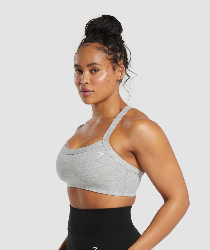 Gymshark Cotton Lifting Sports Bra Sport BH Dam Ljusgrå | 514OXKSJB