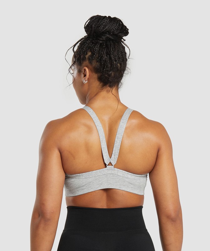Gymshark Cotton Lifting Sports Bra Sport BH Dam Ljusgrå | 514OXKSJB