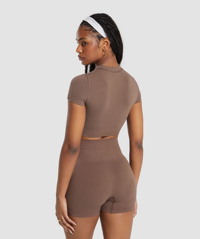 Gymshark Cotton Seamless Crop Top Crop Top Dam Bruna | 517ACPXSN