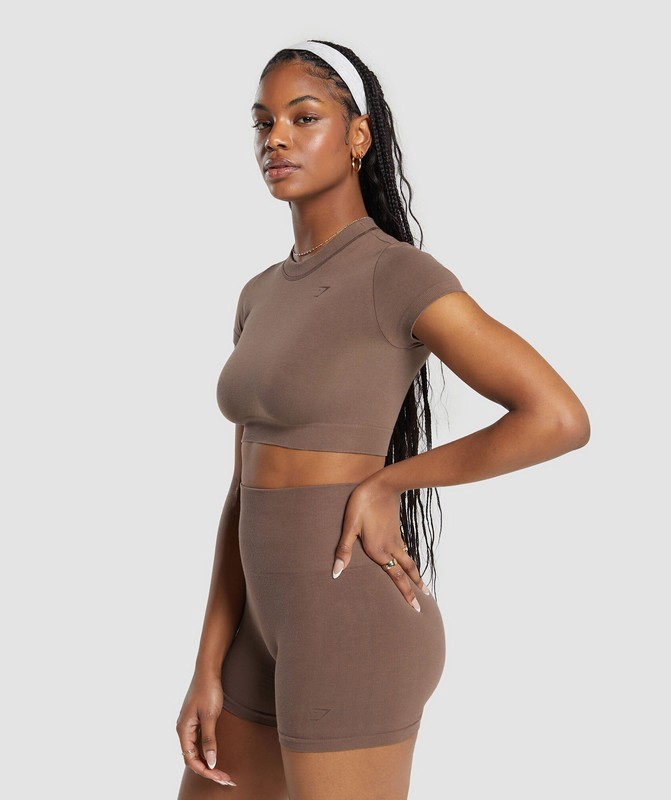 Gymshark Cotton Seamless Crop Top Crop Top Dam Bruna | 517ACPXSN