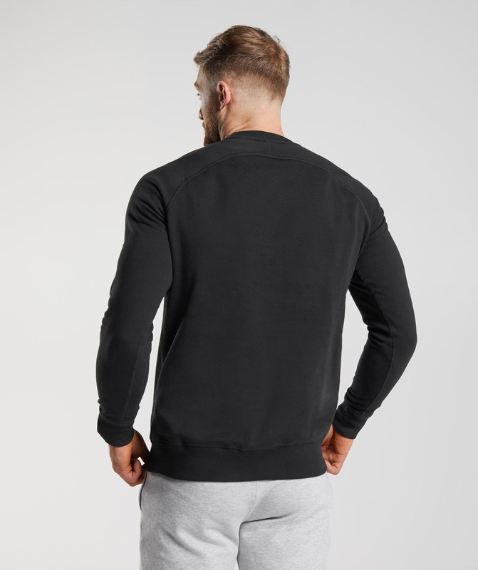 Gymshark Crest Sweatshirt Tröjor Herr Svarta | 709QRNGHL