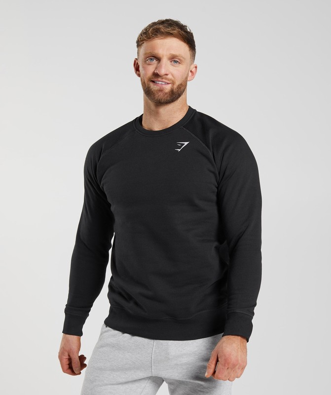 Gymshark Crest Sweatshirt Tröjor Herr Svarta | 709QRNGHL